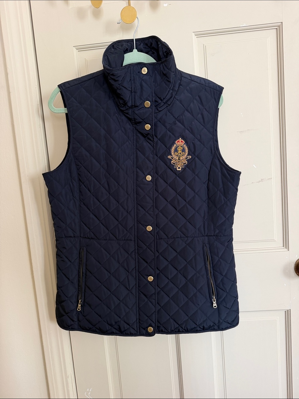 Lauren Ralph Lauren Navy Quilted Vest in Size Large